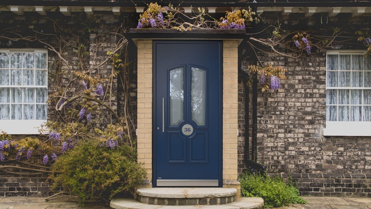 Modern blue clearance front door