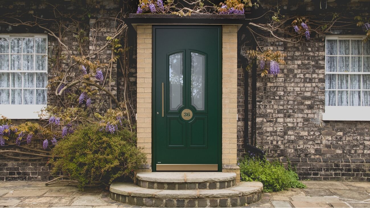 Green front doors