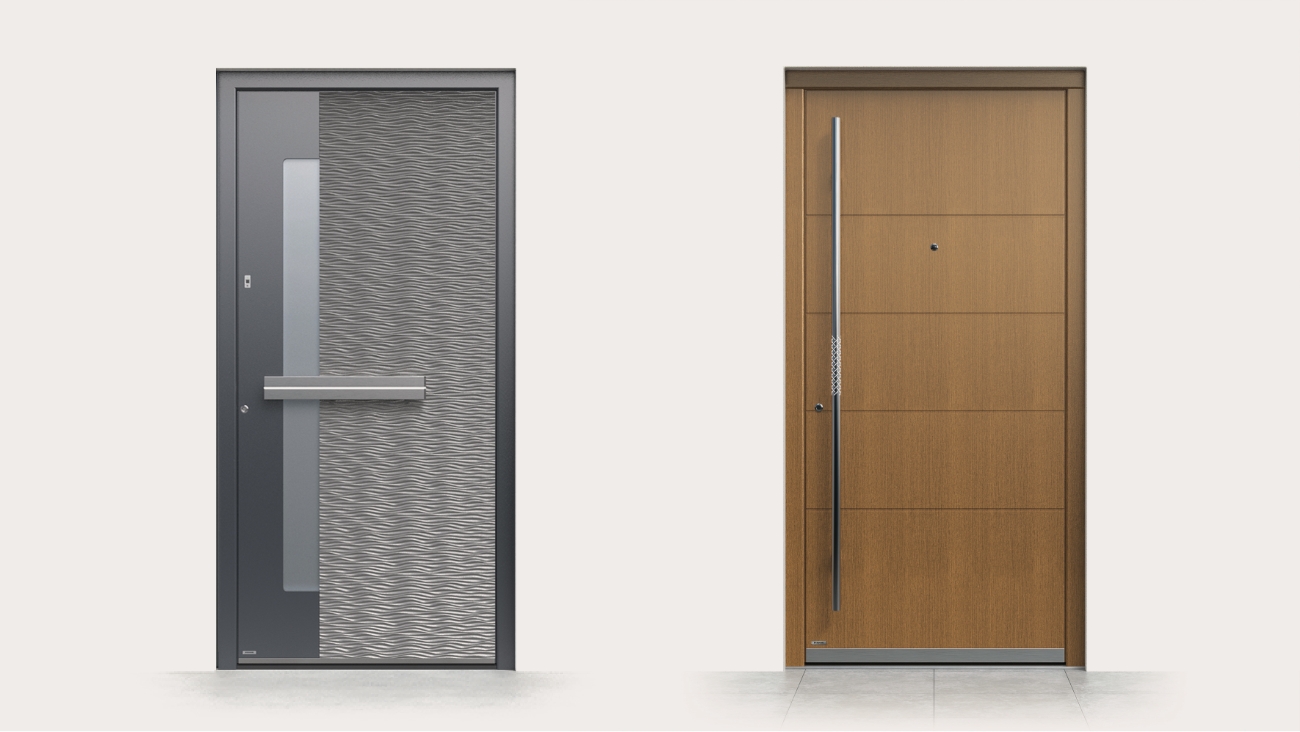 High-quality timber and aluminium front doors